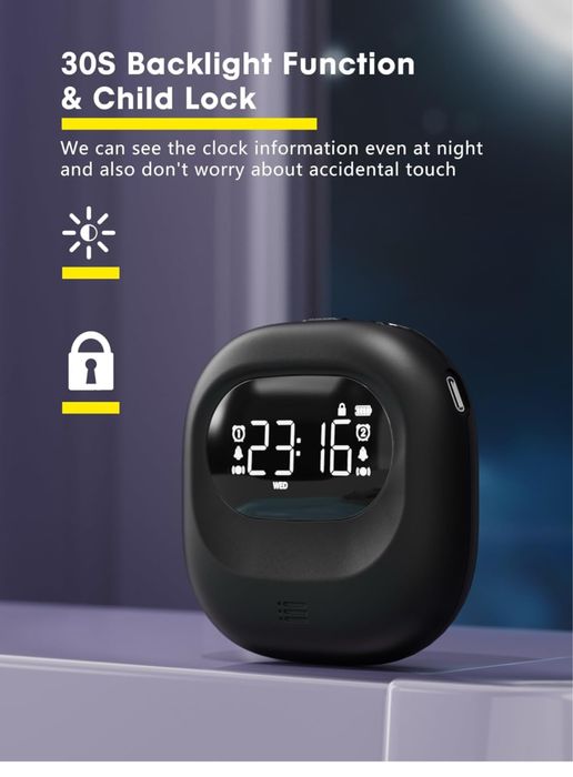 Budzik wibrujacy z podświetlanym wyświetlaczem cyfrowym