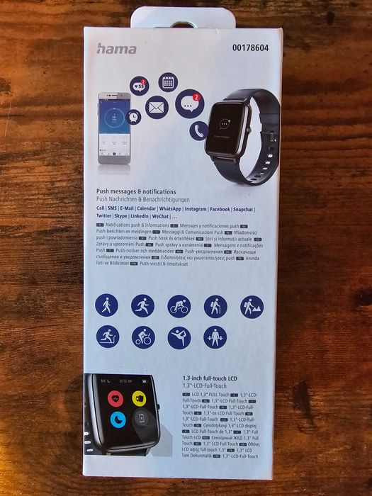 Hama Fit Watch 4900 czarna koperta niebieski pasek (178604)