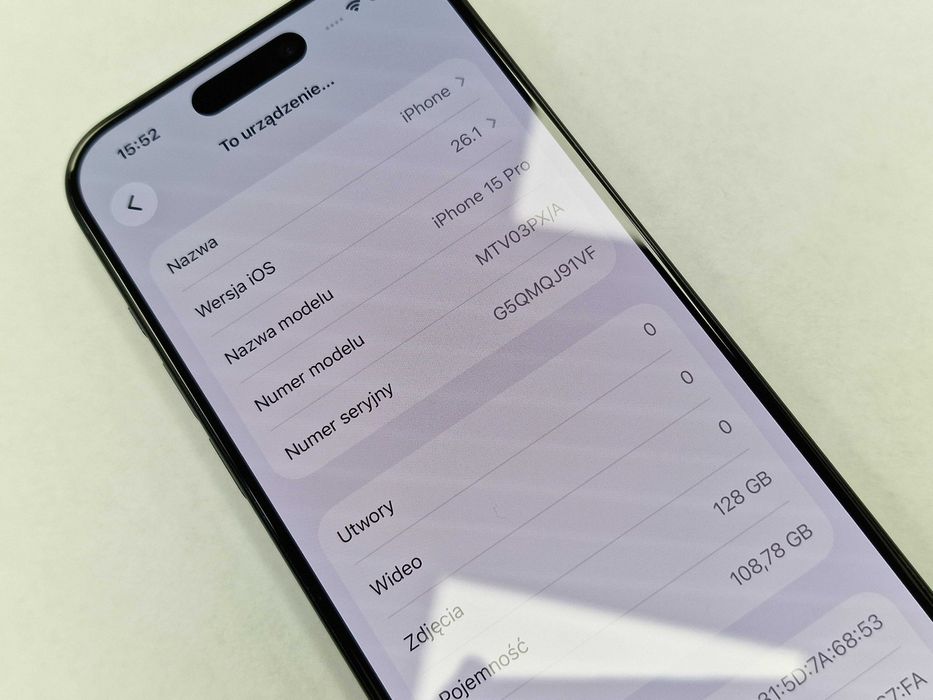 Iphone 15 PRO 128GB/ Blue Titanium/ 91%/ Grade A-/ + ładowarka