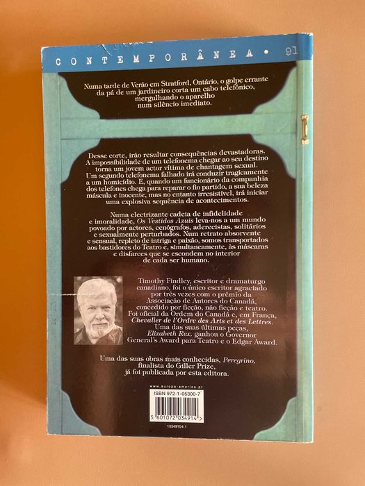 Livro Timothy Findley - Os Vestidos Azuis