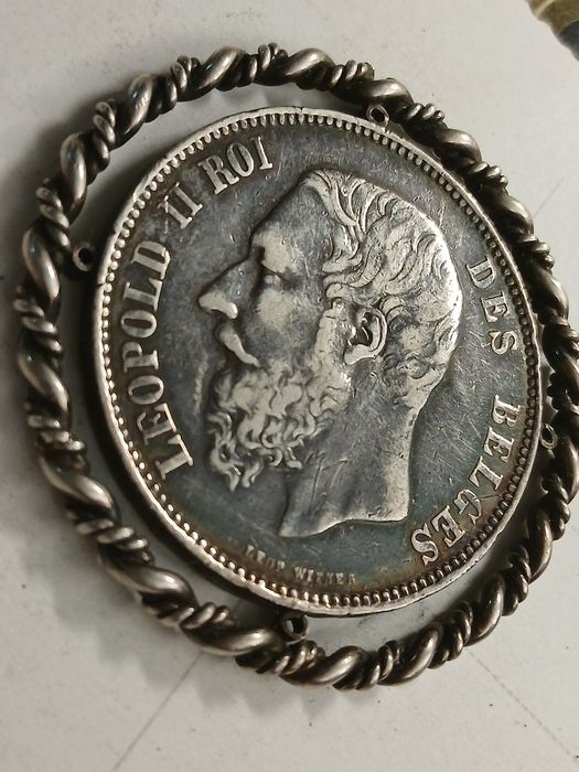 5 francos belgas 1868