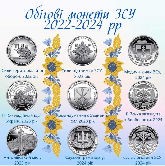 Набір 10  монет ЗСУ