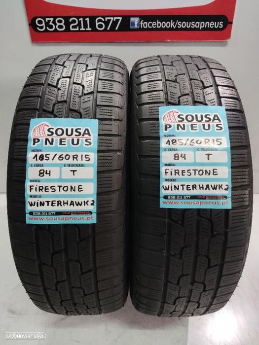 2 pneus semi novos 185-60r15 firestone - oferta dos portes