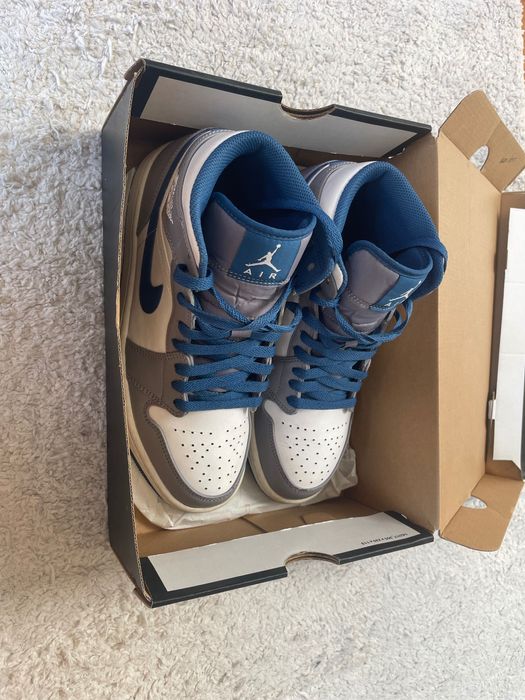 Nike Air Jordan 1 MID - True Blue Cement - (com caixa original)