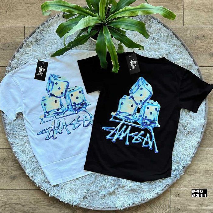 Спортивна Футболка Stussy Hippo // Большой Принт Майка Стусси Бегемот // Черная - Белая
