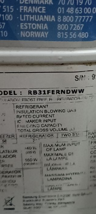 Lodówka Samsung 185cm RB31FERNDWW