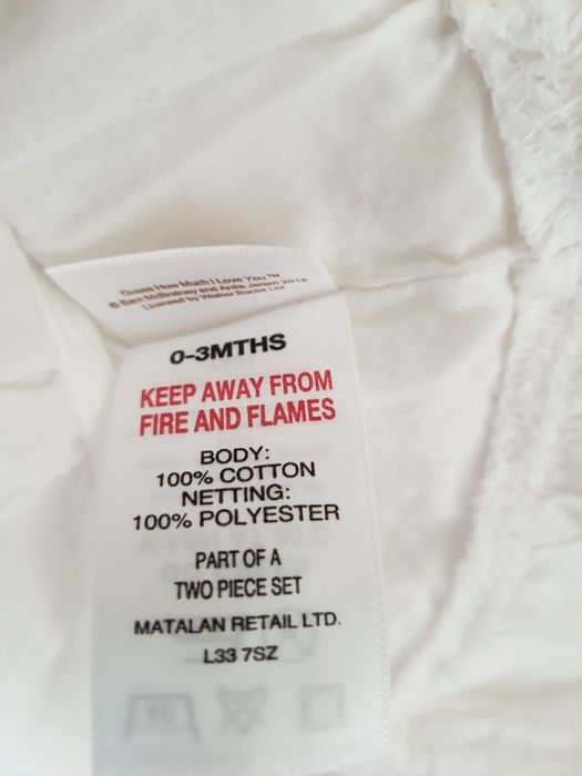 Sukienka wizytowa z napisem Guess w króliczki haftowana Matalan 62cm