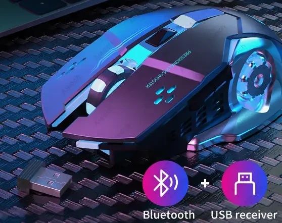 СУПЕР ЦІНА! Ігрова миш Х8 злед підсвіткою, Безпровідна Тихий КЛІК  АКБ