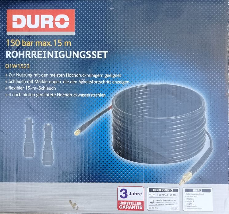 Duro 150bar max. 15m Шланг высокого давления для чистки канализации