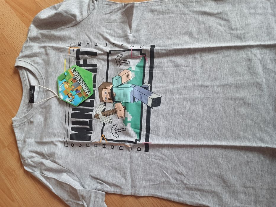 Zestaw ubrań 158 Nowa kurtka wiosenma i 2 nowe bluzki Minecraft+ używa