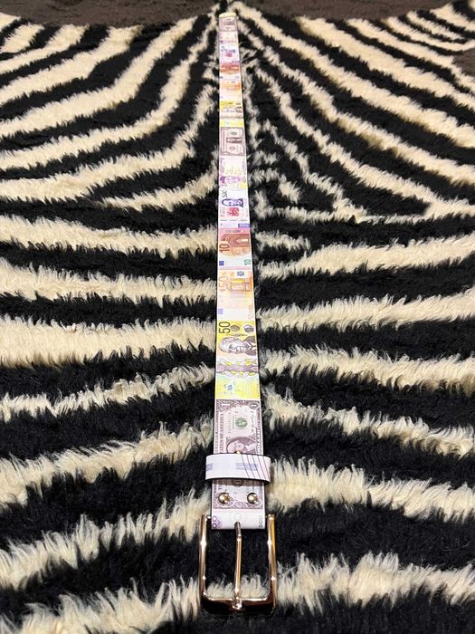 Ремень с купюрами Multi-Currency Bank Note Pattern Belt