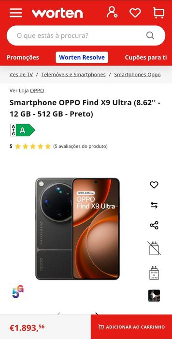Oppo Find X9 Ultra 5G 512GB NOVO. Troca/retoma. Fatura, garantia