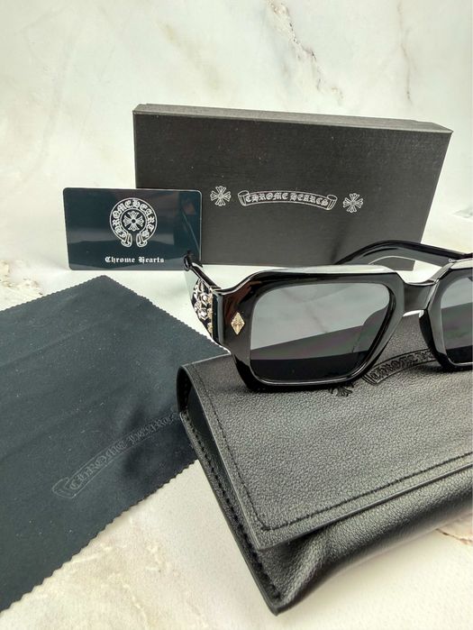 ‼️ Нові ‼️ Сонцезахисні Окуляри Chrome Hearts / Прямокутні окуляри Хром Хартс від сонця