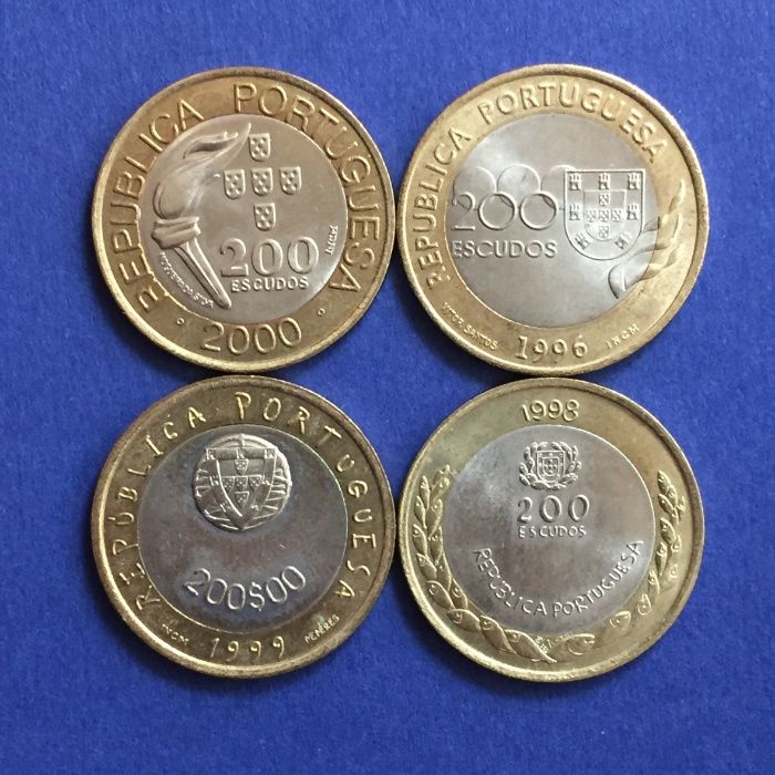Jogos Olimpicos Sidney e Atlanta+Expo 98+Unicef - 4 moedas 200 escudos
