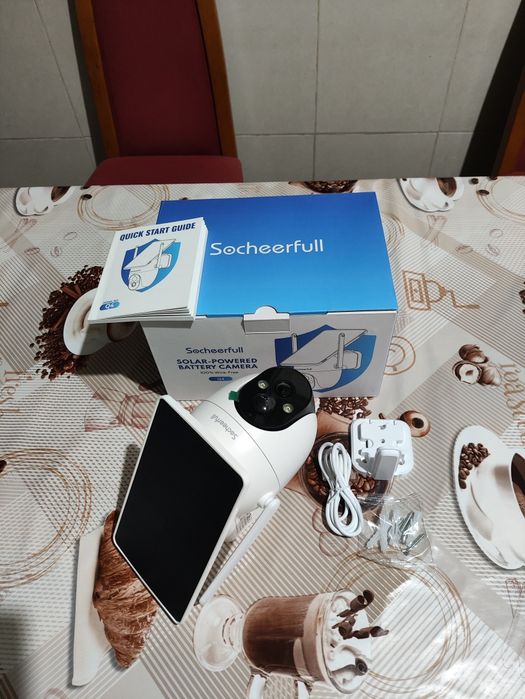 Câmara vigilância 360° PTZ WiFi exterior com painel solar, sem cabos