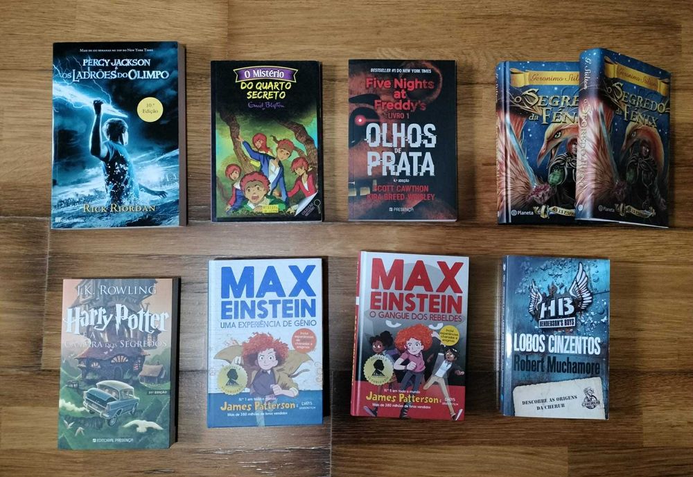 Livros Harry Potter, Percy Jackson, Max Einstein, Henderson's Boys