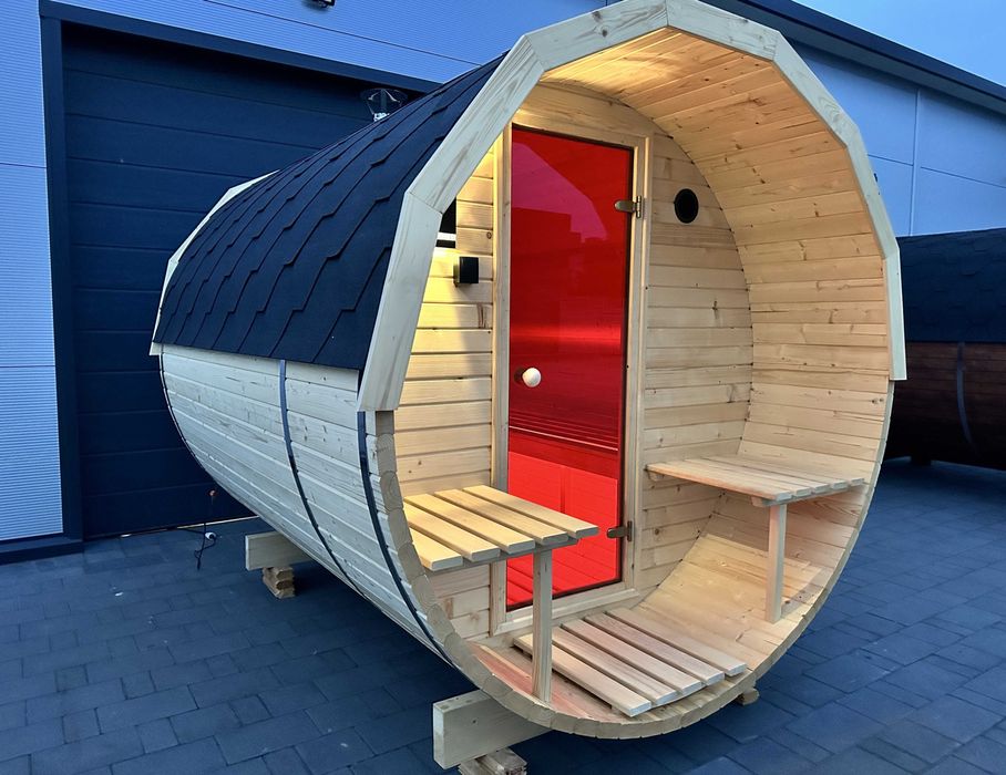 Sauna Ogrodowa Beczka 2,5m Świerk Skandynawski Ruska Bania