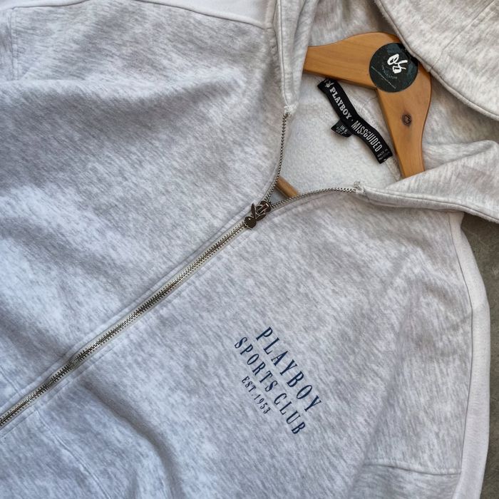 Серое Зип-Худи / Playboy / XL-L