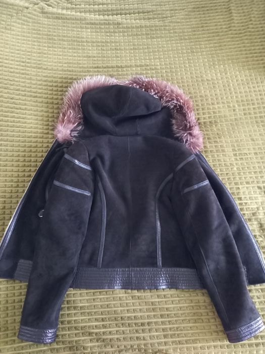 Дублянка жіноча з натуральної шкіри та хутра
