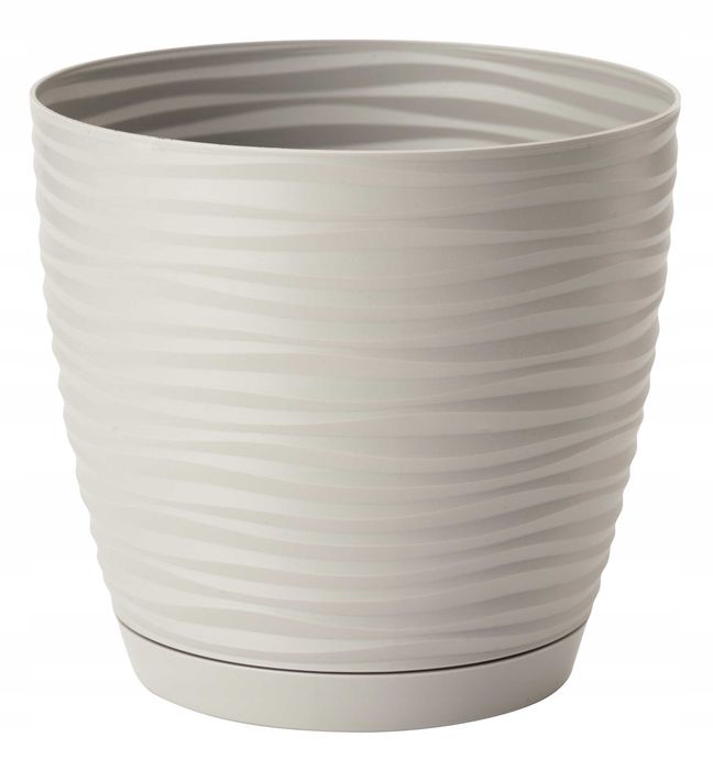 Doniczka SAHARA PETIT z podstawką 23 cm Jasnoszary