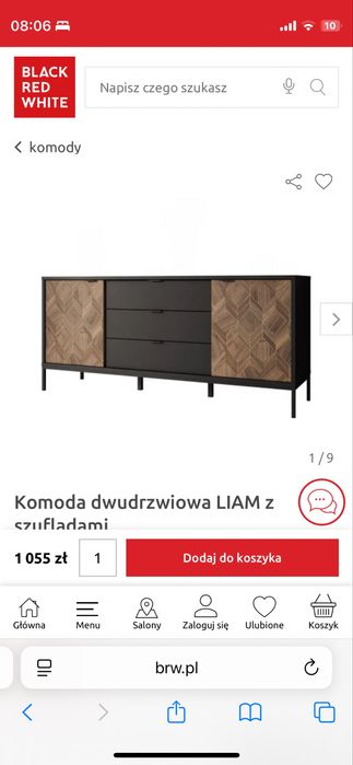 Komoda dwudrzwiowa LIAM z szufladami