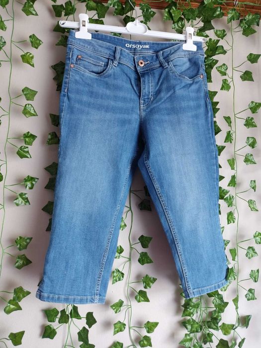 Spodnie jeansy orsay za kolano damskie 38