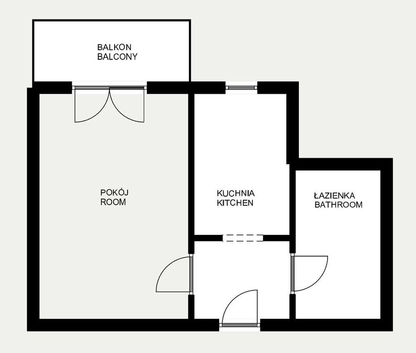 ENG| Rakowicka 40 m2, pokój + kuchnia + balkon