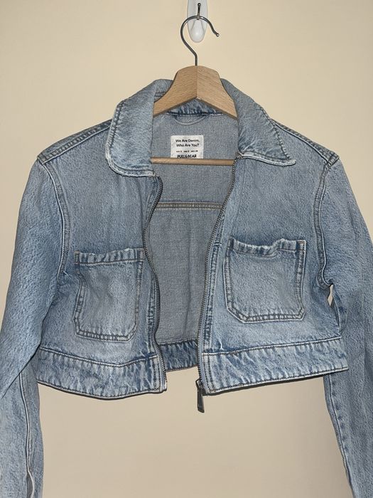 Pull&Bear kurtka damska krótka jeansowa na zamek S