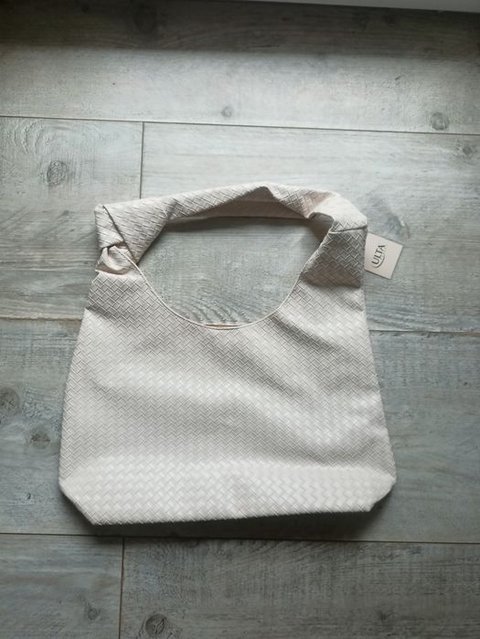 Nowa z metką duża torba shopper pleciona, beżowa, marka ulta