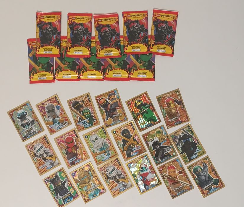 Картки Ніндзяго LEGO Ninjago (Набір 10 бустерів + 5 Золотих карт!)