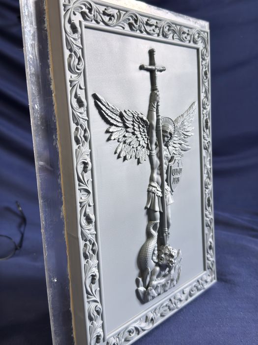 Quadro São Miguel Arcanjo 3D em Resina