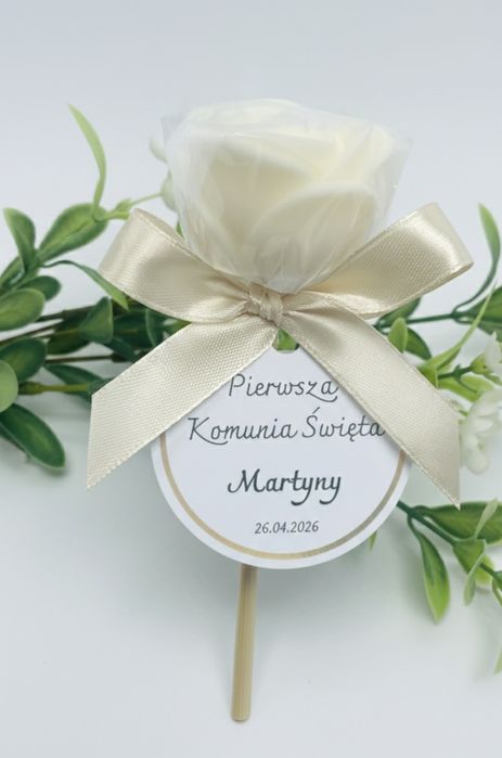 Róża podziękowania dla gości komunia  roczek