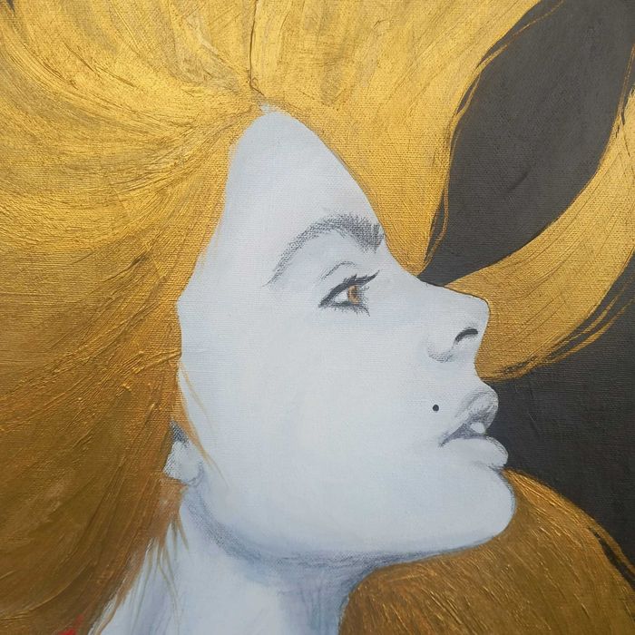 "FEMINILIDADE DIVINA" acrílico sobre tela 71,5x120cm by Alexa
