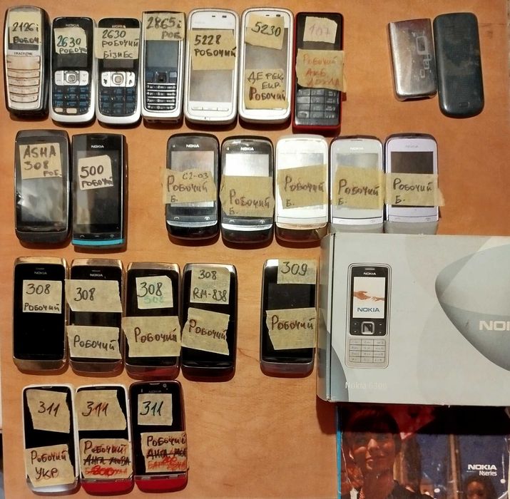 12.12.25 Лот мобільних кнопочних телефонів. Вживані.