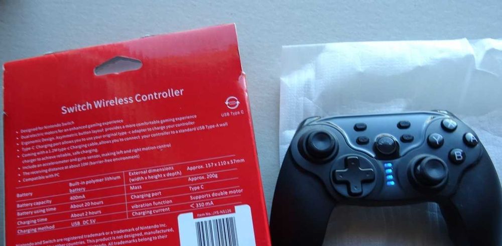 Wireless Pro Controller for Nintendo Switch and PC; 400mA battery; new in box64584281424642121