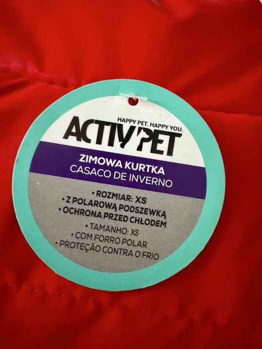Czerwona zimiwa kurtka dla psa XS Activ Pet