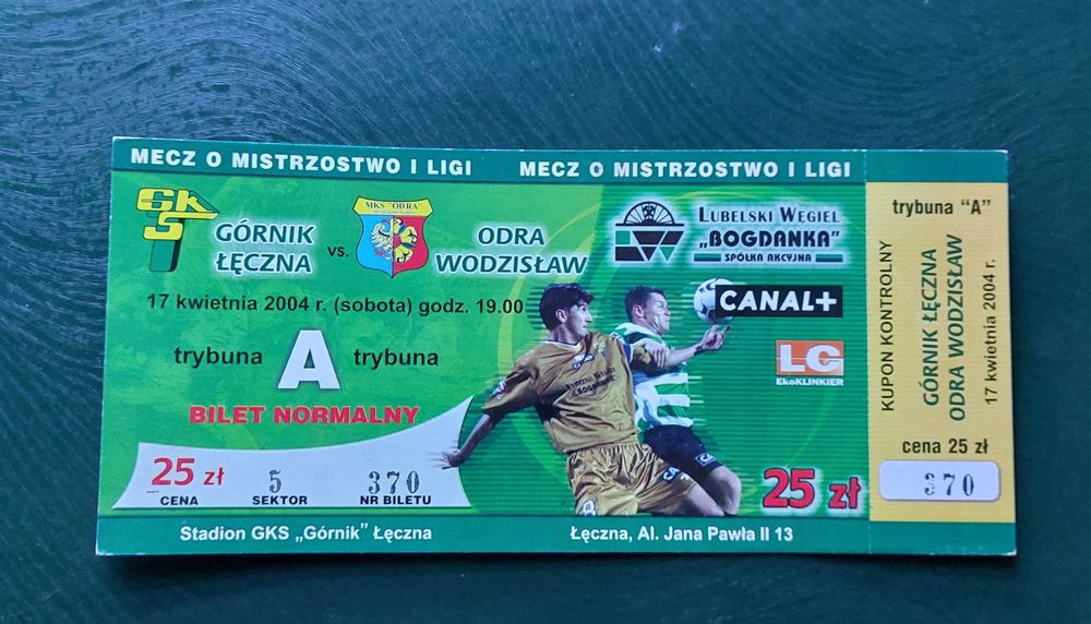 Bilet - Górnik Łęczna vs Odra Wodzisław