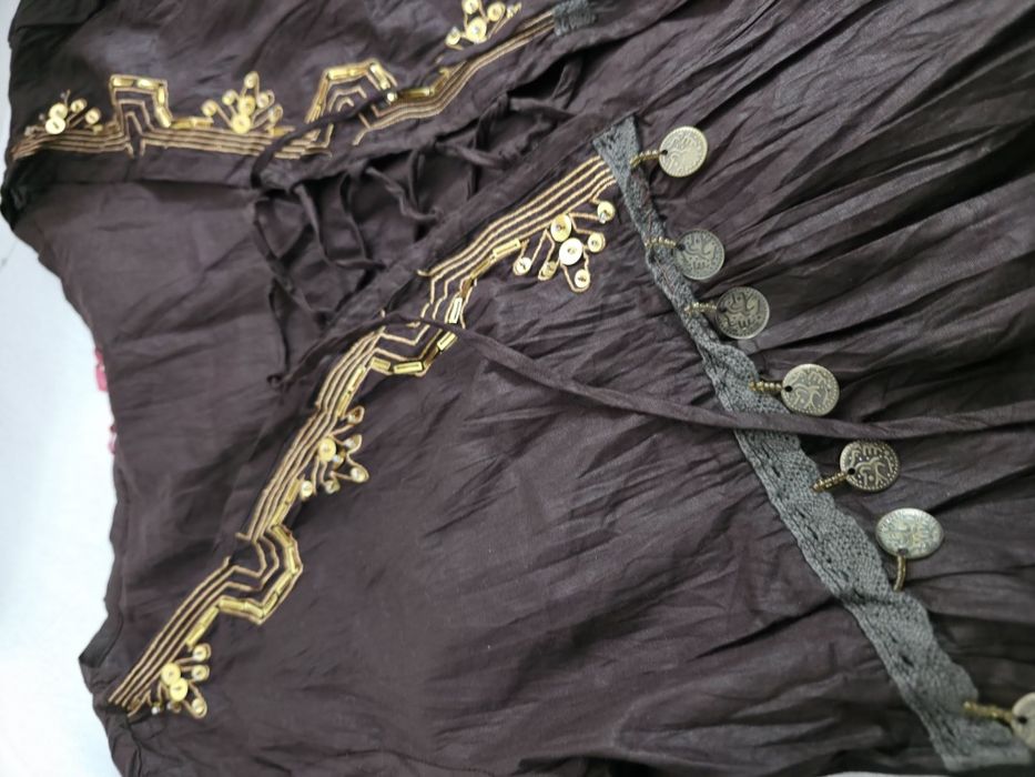 Brązowa koszula damska czekoladowa bluzka  etno hippie alternative uni