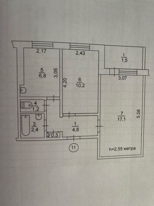 Продається 2-кімнатна квартира в Тернівському районі.