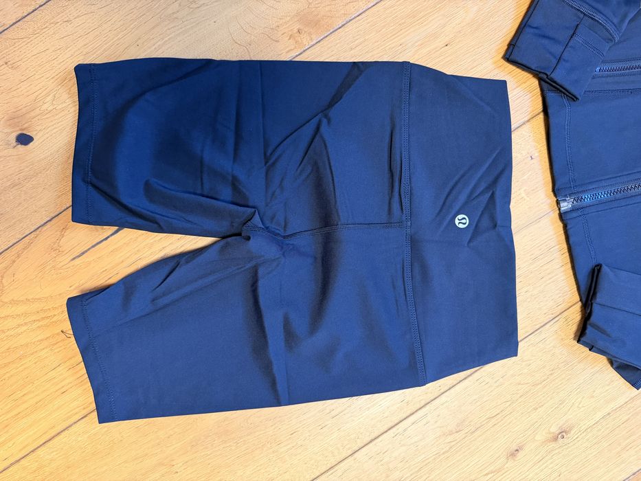 Komplet sportowy czarny bluza kurtka spodenki biker lululemon