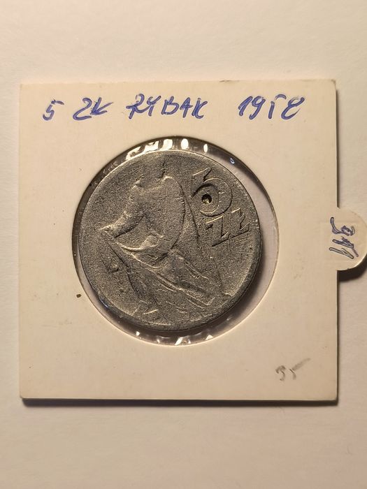 5 zł rybak 1958 rok