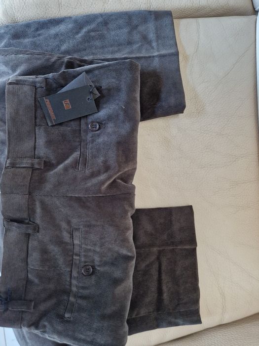 Calças bombazine fina castanhas T40