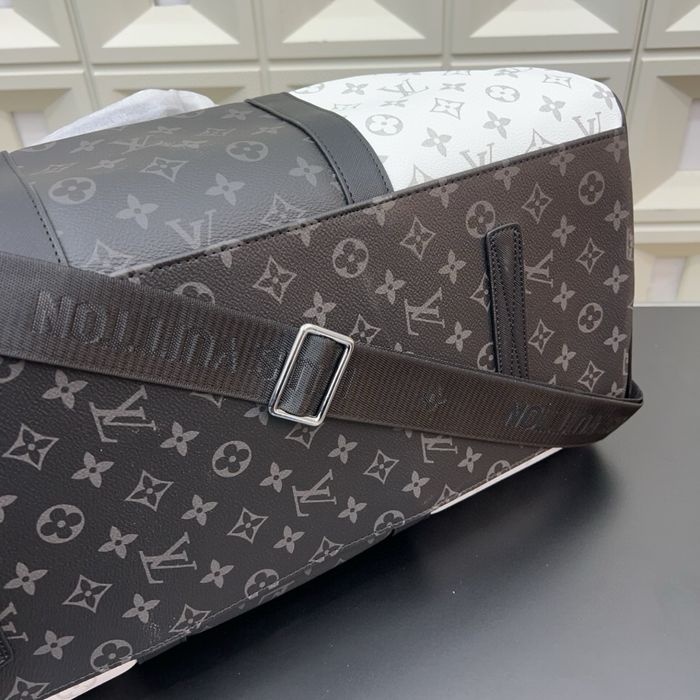 Louis Vuitton Keepall сумка мужская спортивная белая с черным дорожная