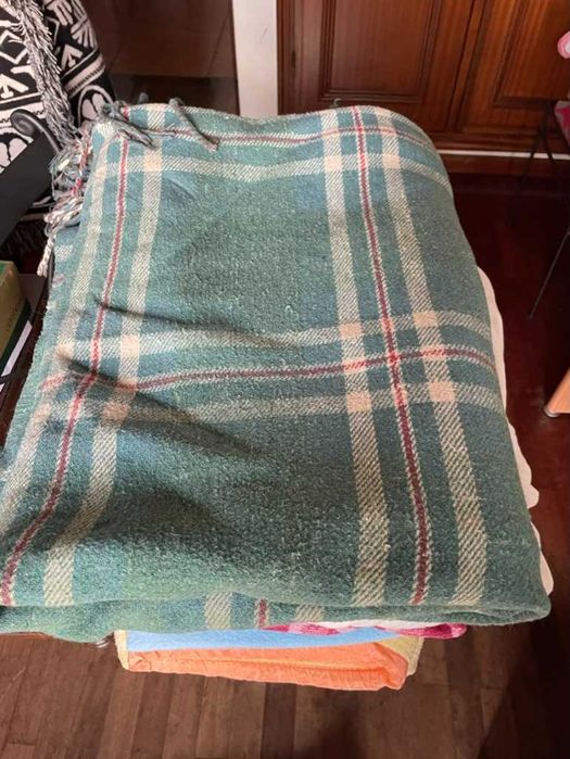 cobertor super quentinho verde com franjas