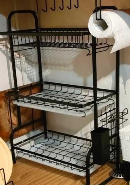 Кухонная сушилка сушка для посуды трехъярусный органайзер сушарка