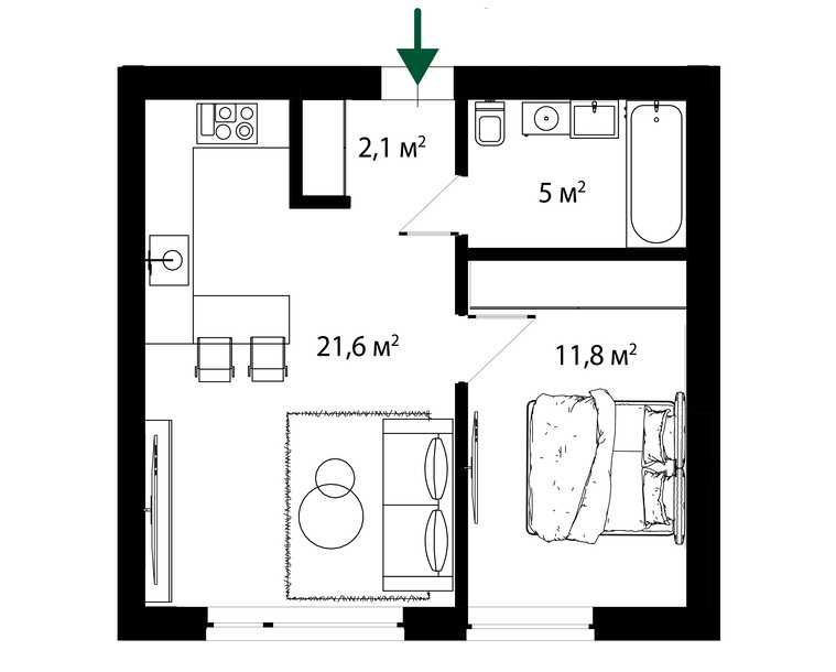 1-room apartment apartment by the address st. Ul Antonova (area 41,4 m²) - Atlanta.ua - photo 4