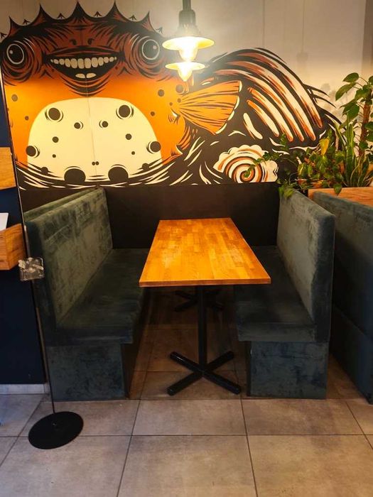 Loże restauracyjne tapicerowane – boksy, kanapy 6 szt.
