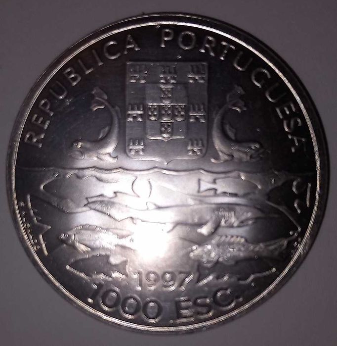 3 moedas de 1.000 escudos em Prata