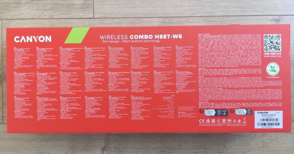 Bezprzewodowa klawiatura i mysz CANYON Violet