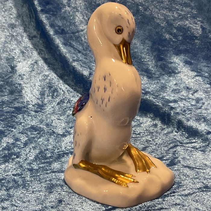 Patinho vista alegre porcelana pintura manual 11 cm